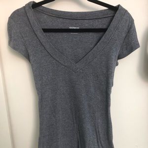 Express V-neck grey size small.